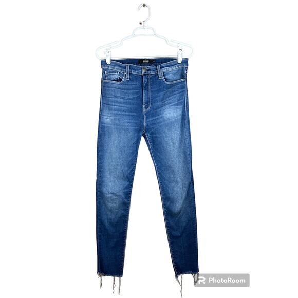 Hudson Jeans Denim - Hudson Los Angeles Skinny Fit Medium Wash Denim Raw Hem Blue Jeans Size 29